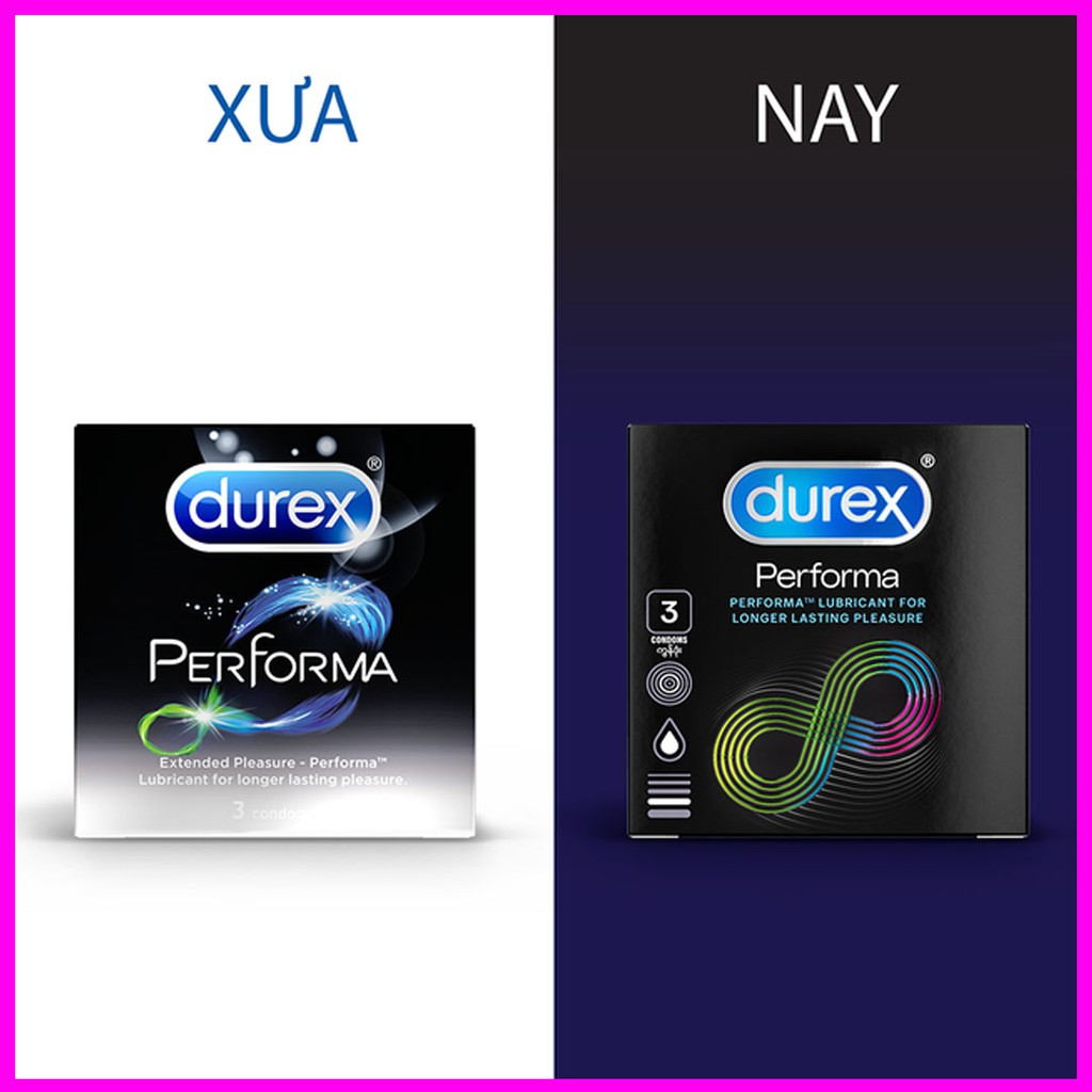 [Durex Performa] Bao Cao Su Durex Performa Chính Hãng Giúp Kéo Dài Thời Gian Yêu, Chống Xuất Tinh Sớm [CHE TÊN 100%]