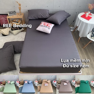 Bộ ga giường và vỏ gối REE Bedding TCL108 chất Cotton Lụa TENCEL 60s mềm mát sang trọng đủ size nệm