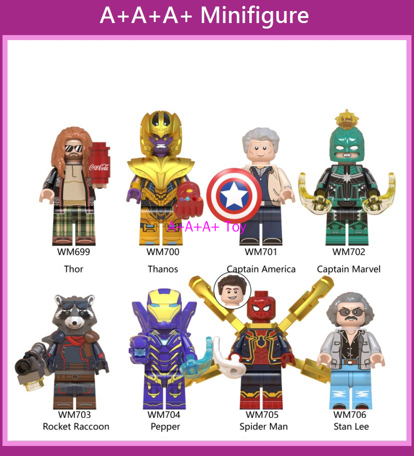 Bộ Lắp Ráp Wm6061 Spider-Man Thor Captain Captain Marvel Captain Marvel
