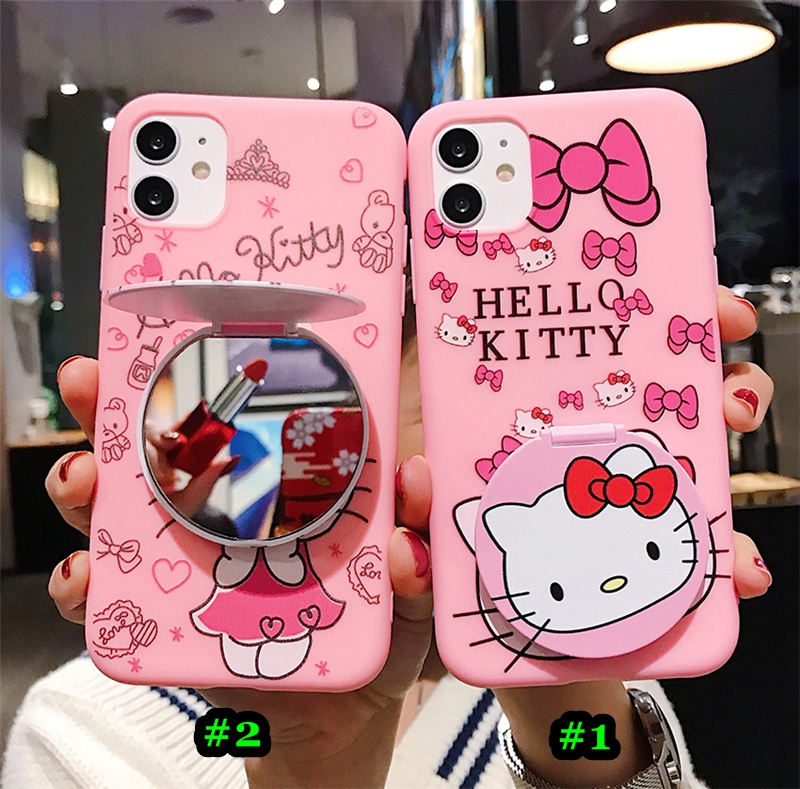 Ốp Lưng Tráng Gương Có Giá Đỡ Hình Hello Kitty Dễ Thương Cho Vivo Y21 Y21s Y33s Y20 Y20i Y12s Y15s Y15a V20 Y51 2020 HD37