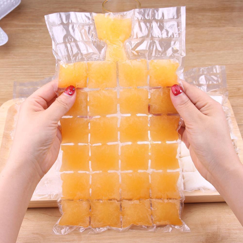 Set 10 Túi Làm Đá Bằng Nhựa PE Thiết Kế 24 Ngăn Dùng Một Lần