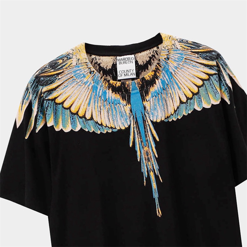 Áo Thun Cotton Tay Ngắn In Hình Đôi Cánh Plus Size Unisex