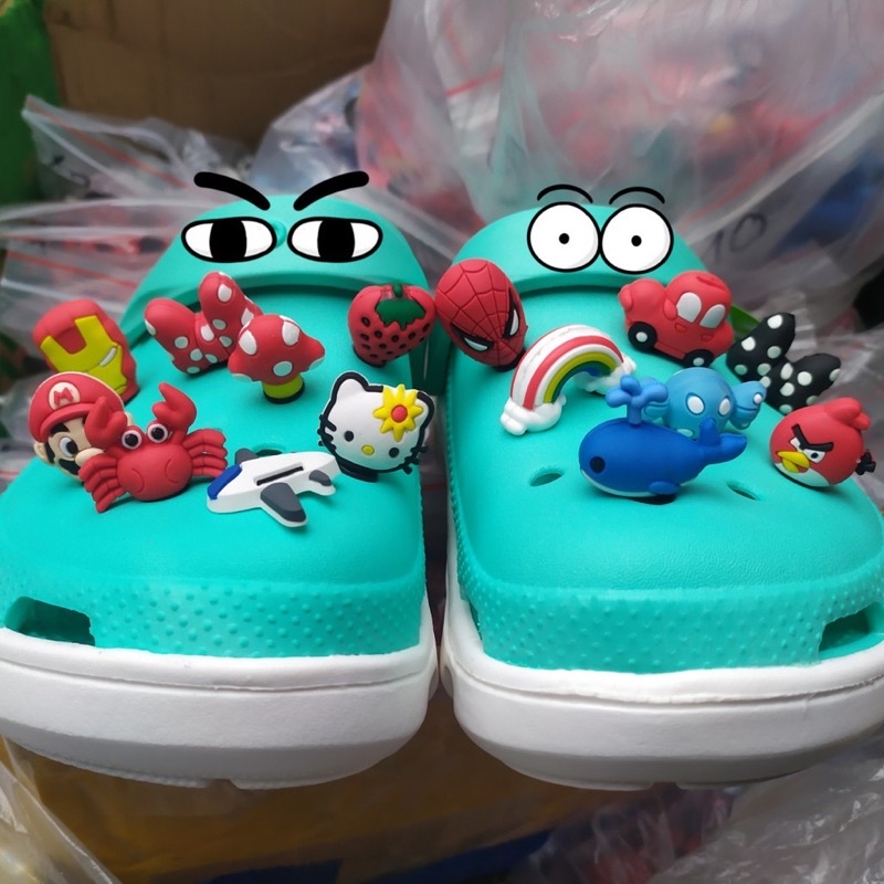 (HOT)Sticker 3D Jbit, Nút gắn dép hình 3D ngộ nghĩnh cho dép cross