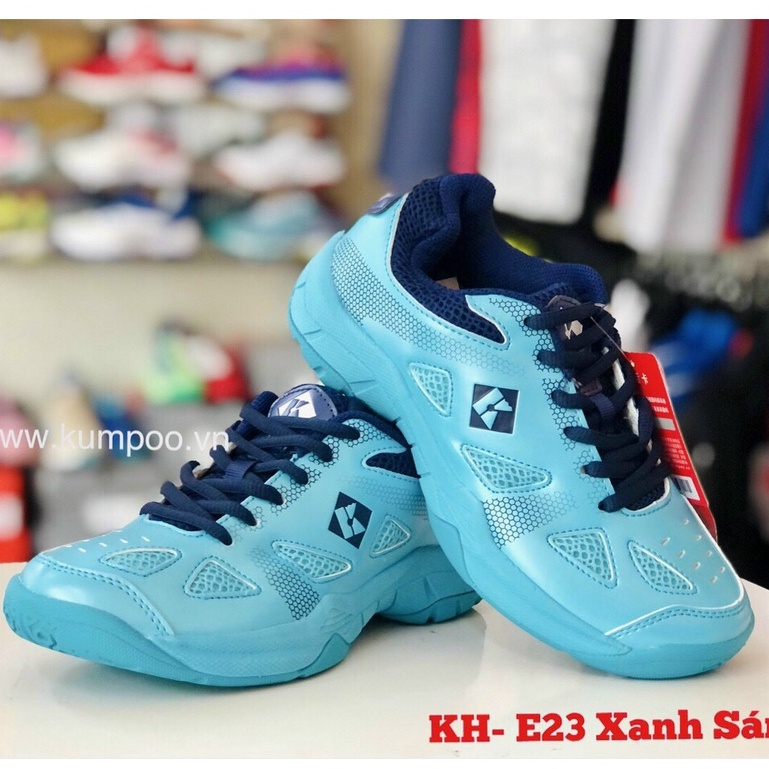 Giày cầu lông, bóng chuyền nam nữ Kumpoo E23 màu xanh ngọc - Hàng cty -