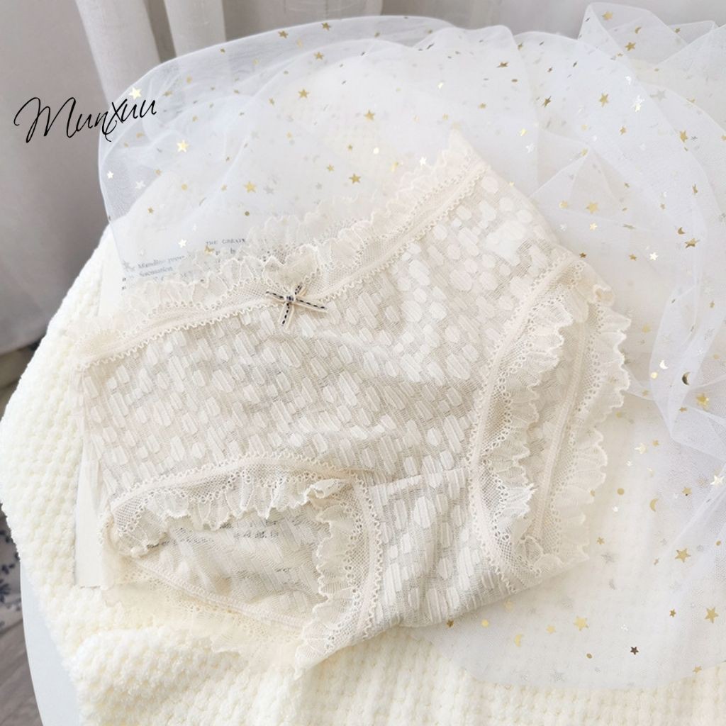 Quần lót nữ ren cao cấp MUNXUU màu pastel ngọt ngào nữ tính, chất liệu mềm mại an toàn kháng khuẩn - QC75