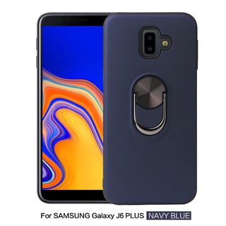 Ốp điện thoại nhựa cứng màu trơn có móc xỏ ngón xoay 360 độ cho Samsung Galaxy J4 plus J6 J6 plus A6 A6 plus