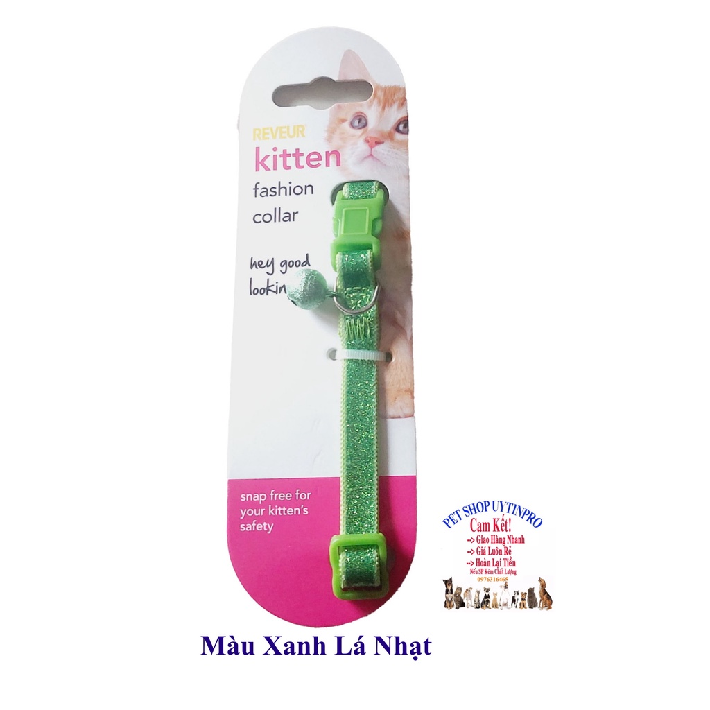Vòng cổ kèm chuông cho Chó Mèo Pet Thú Cưng Dưới 5kg Bản rộng 1cm Phủ kim tuyến Chất liệu dù cao cấp, Bền, Đẹp,Chắc chắn