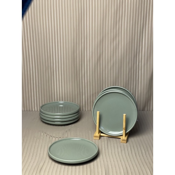 Dĩa Sứ Cao Cấp Men Bóng Màu Lam Vintage 16cm Phong Cách Tối Giản Sang Trọng - Bảo Hành Vận Chuyển - Bany Decor