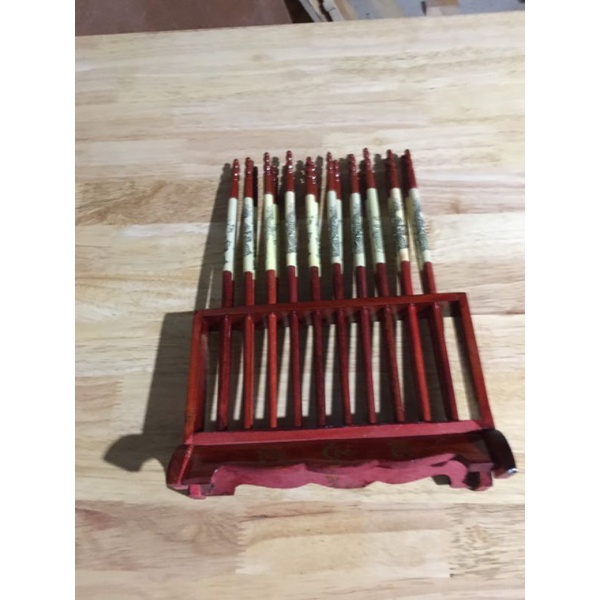 Bộ Đũa Thờ mỹ nghệ gắn đá cao cấp 10 đôi