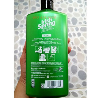 [CHÍNH HÃNG] Gel Tắm Gội Xả Rửa Mặt Irish Spring 5 In 1 946ml