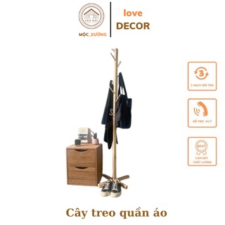 Cây treo quần áo gỗ thông/ Cây móc quần áo tiện dụng nhỏ chắc Minnie279 - chân có cao su cách ẩm Lỗi 1 đổi 1