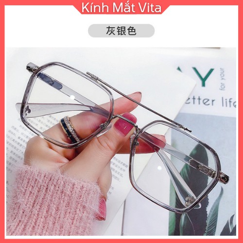Kính Cận Nam Nữ Shopvita Gọng Kính Vuông Cao Cấp Kim Loại BỀN - ĐẸP - KHÔNG PHAI MÀU Thời Trang - VT9 | BigBuy360 - bigbuy360.vn