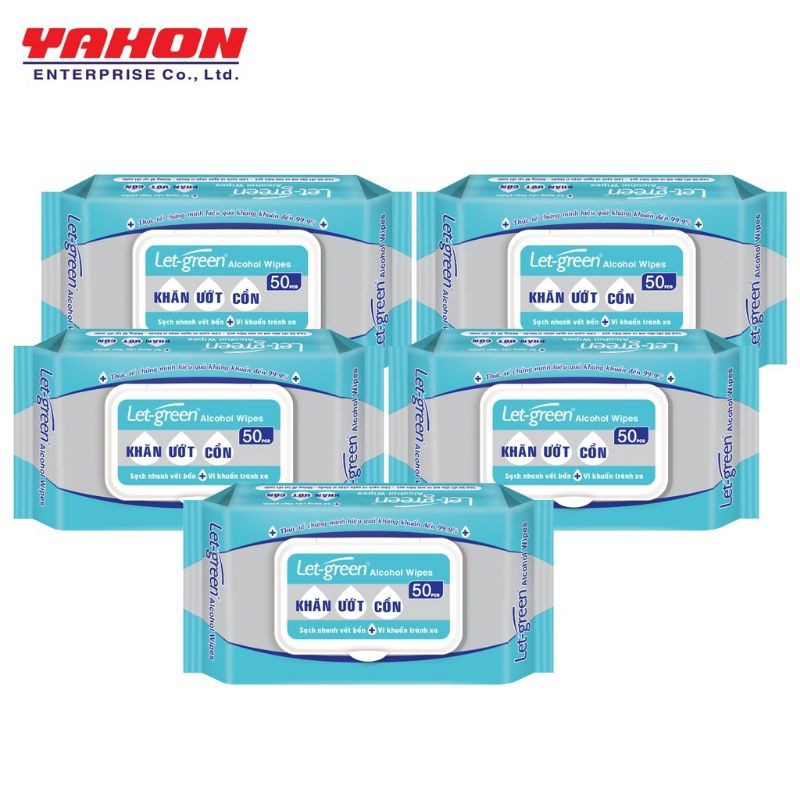 Khăn Ướt Cồn Let - Green 50 Tờ/Bao