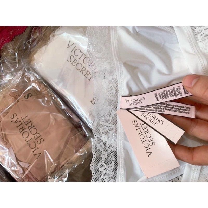 Quần lót Victoria's Secret cotton thun viền ren, quần chip