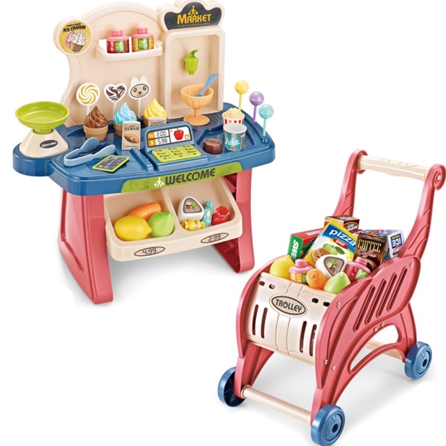Xe đẩy cửa hàng siêu thị đồ chơi