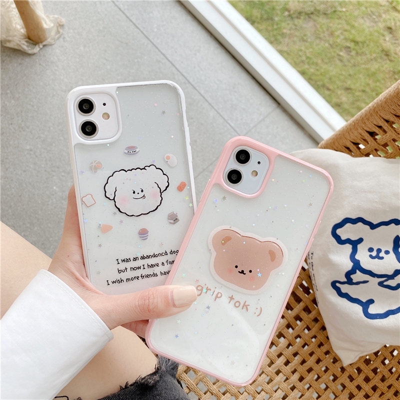 Ốp iphone - Ốp lưng viền Cún và Gấu kim tuyến 6s/6plus/6s plus/7/8/7plus/8plus/x/xs/xs max/11/11pro max- Awifi Case S1-2 | BigBuy360 - bigbuy360.vn