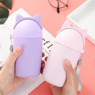 Bình Nước Thủy Tinh Bọc Silicone hình thú tặng kèm dây cao cấp giữ nhiệt tốt