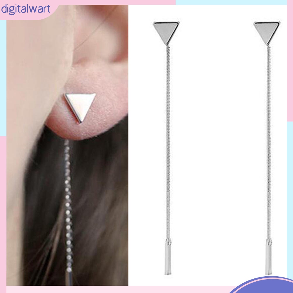 Đôi Bông Tai Dáng Dài Họa Tiết Tam Giác Thời Trang Cho Nữ