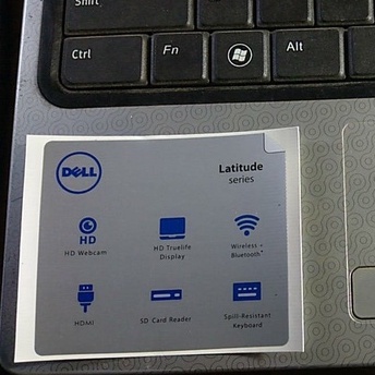 Nhãn Dán Dell Trang Trí Laptop Dell - latitude (Trắng xanh )