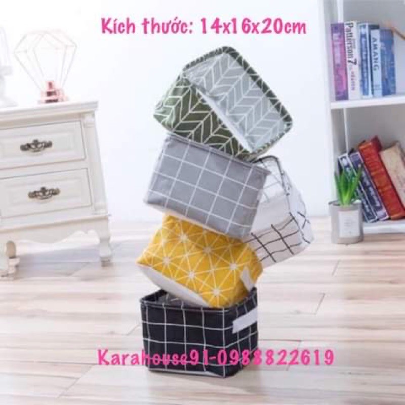 Giỏ vải VUÔNG đựng đồ đa năng, sọt vải để quần áo, vải bố chống thấm nước