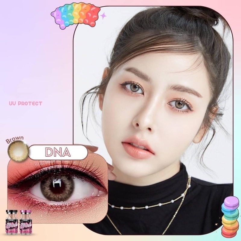 Lens mắt nâu tây giãn nhỏ Natalie/DNA 0 độ