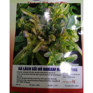 Hạt xà lách sồi đỏ Oakleaf - gói 2 gram