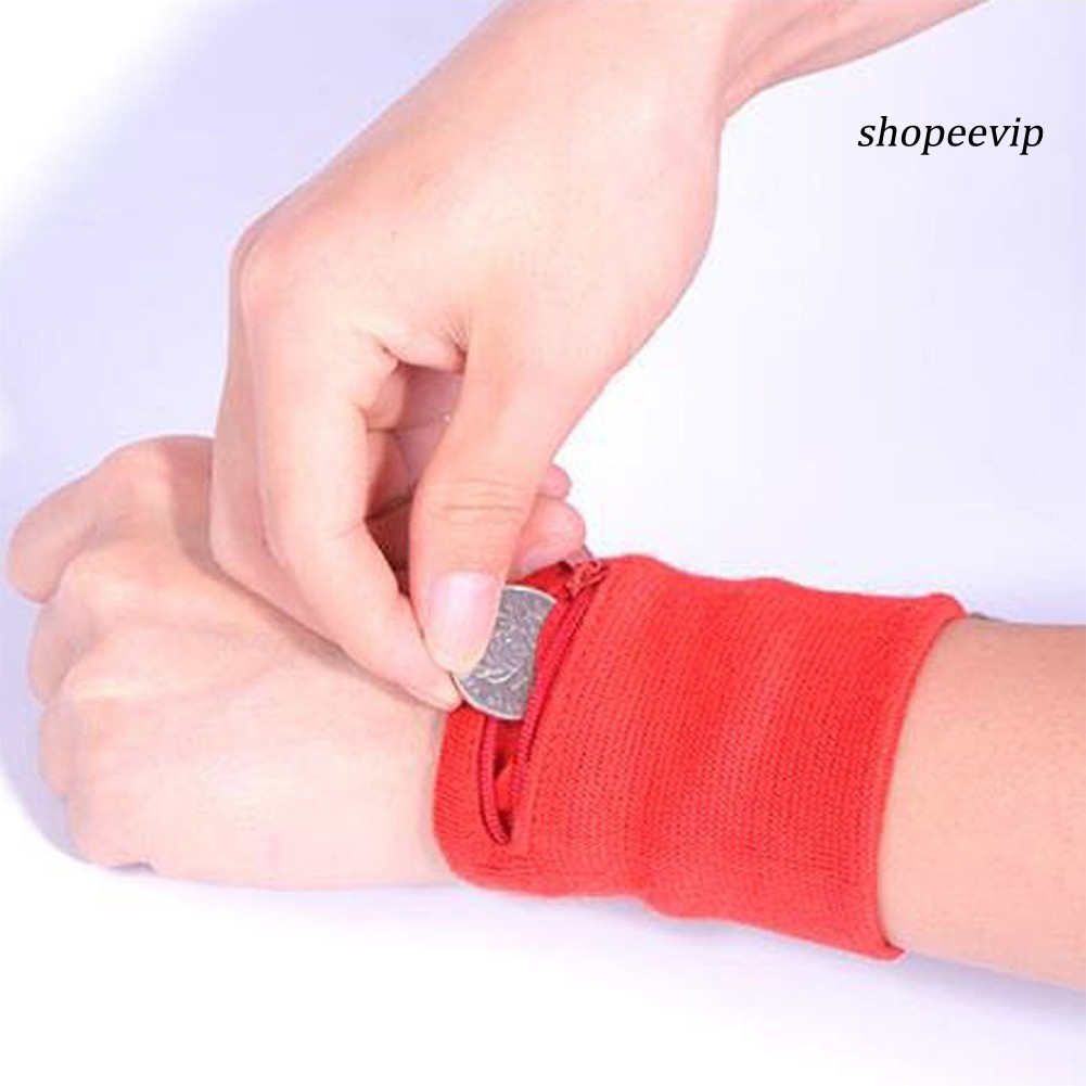 1 Băng Quấn Cổ Tay Có Khóa Kéo Hỗ Trợ Khi Chạy Bộ / Chơi Thể Thao