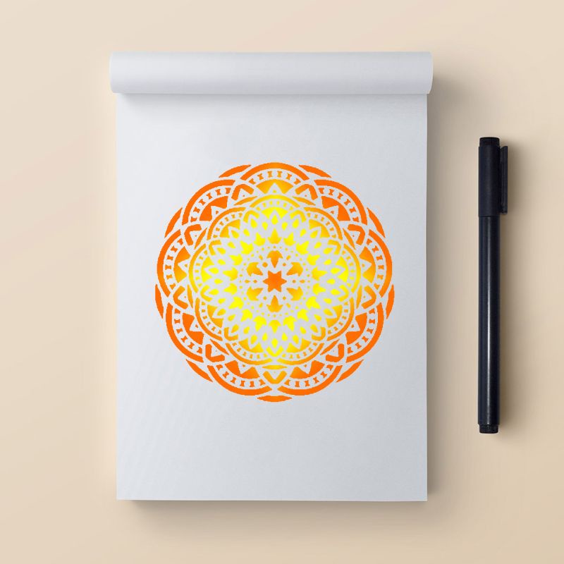 Set 9 Khuôn Vẽ Họa Tiết Mandala Trang Trí Sàn Nhà