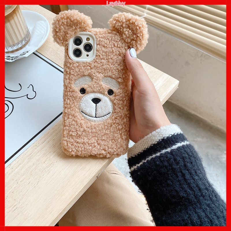 Ốp điện thoại silicone IMD mềm nhồi bông hình gấu Teddy cho Iphone 7/8 7+/8+ X XS XR XS max 11/12 11P/12P 11pm/12pm 12m