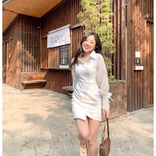 Đầm Katleen - Đầm yếm phối cổ sơ mi