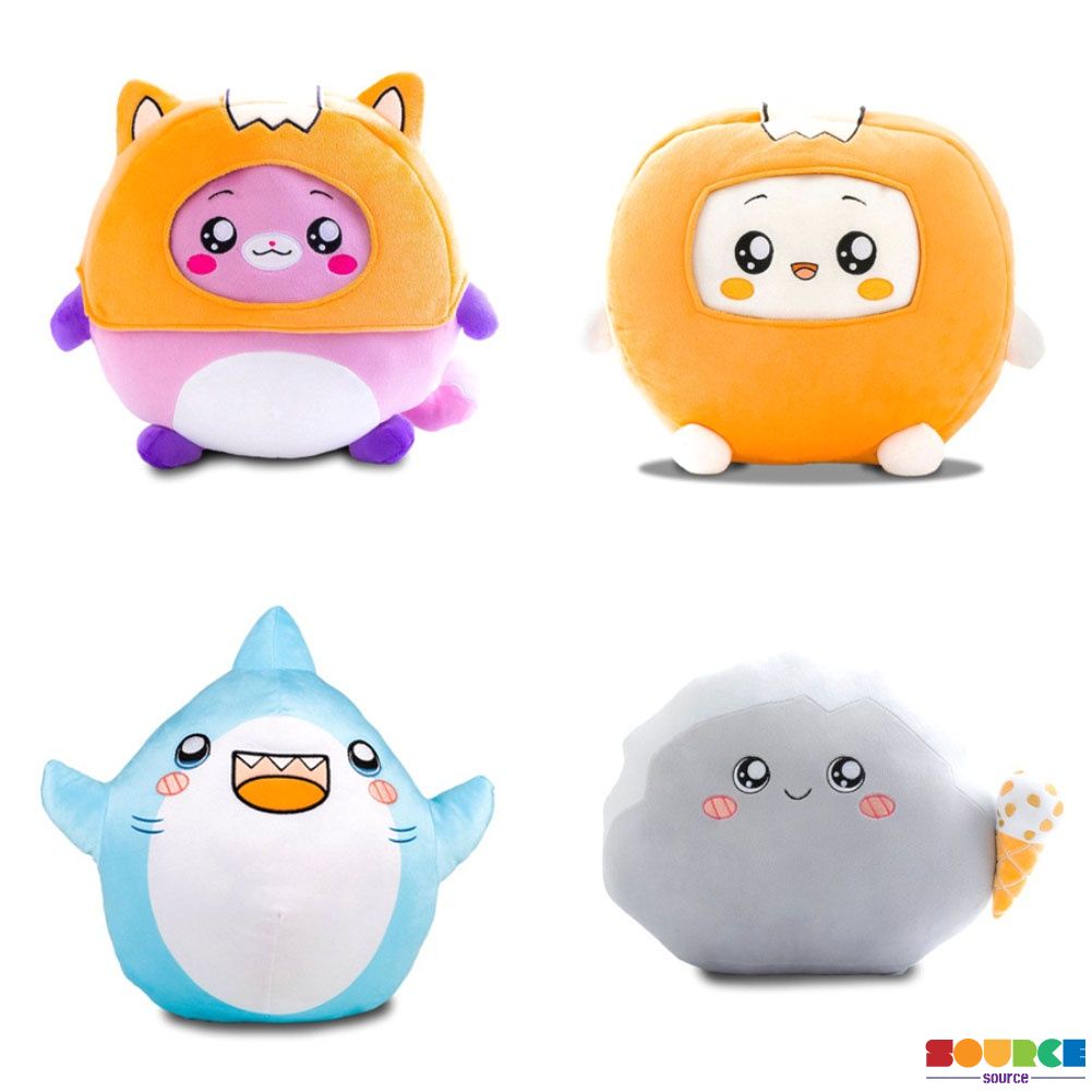 Lankybox Boxy / Foxy / Rocky Robô de desenho animado removível Brinquedo macio de pelúcia presente infantil transformado em travesseiro de cama de boneca 5.0 -SOU
