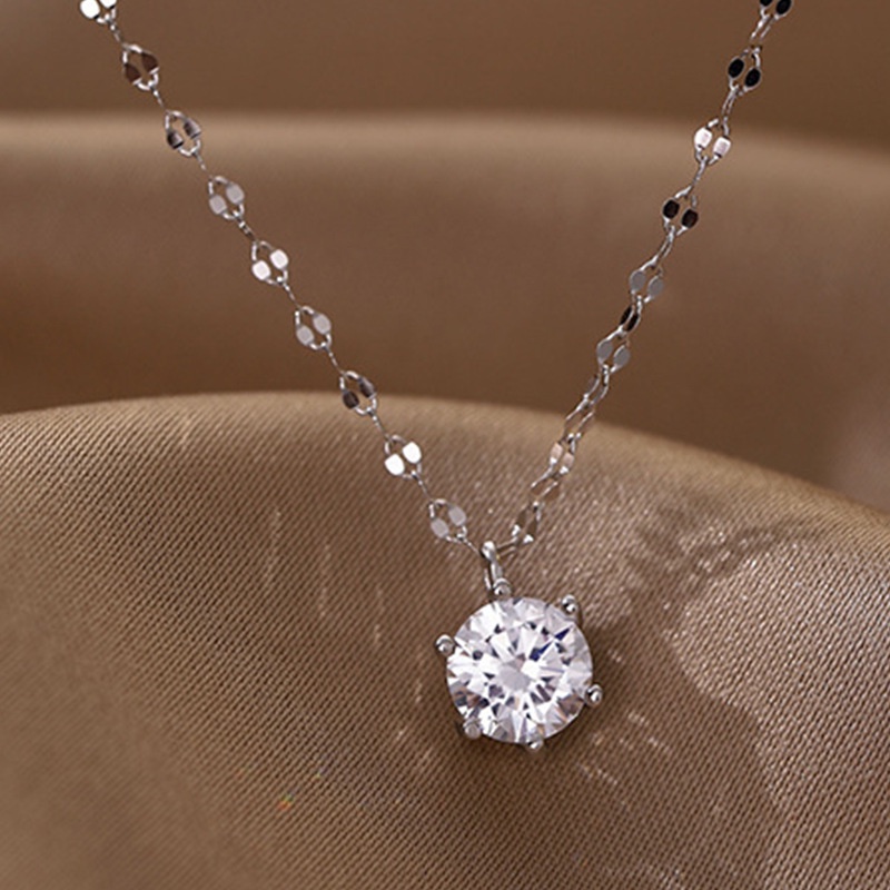Dây Chuyền Đính Đá Zircon Lớn Phong Cách Thời Trang Hàn Quốc