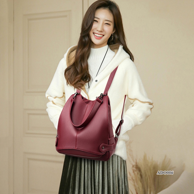 Balo da kiêm túi xách nữ trẻ trung phong cách Hàn Quốc, phù hợp đi chơi đi làm ADO006