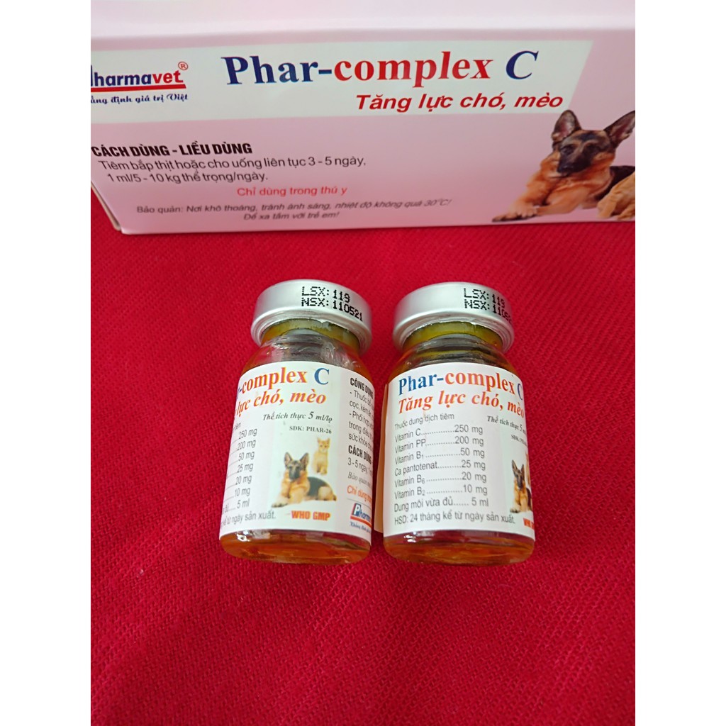 PHAR COMPLEX C - Tăng lực chó mèo, bổ sung vitamin cho chó mèo khỏe mạnh hơn