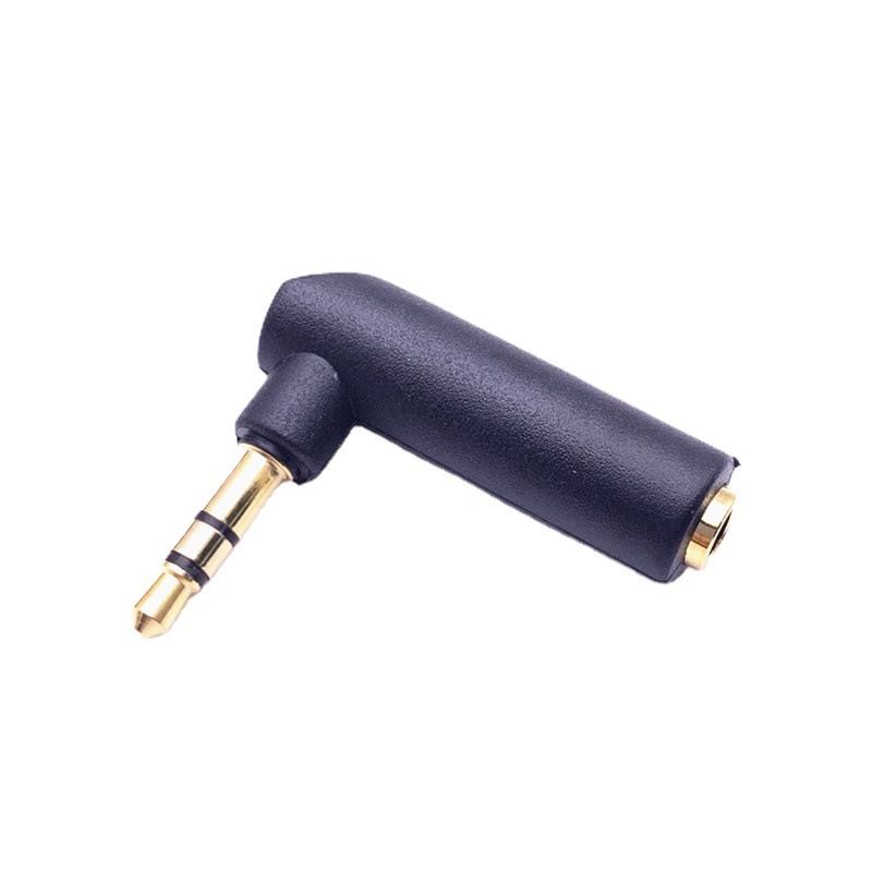 Đầu chuyển đổi Jack rắc Audio 3.5 mm đực cái cho tai nghe, máy tính ra âm ly loa, bẻ vuông góc 90 độ