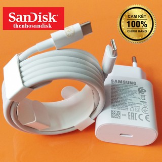 Bộ sạc nhanh Samsung note 10 25W type c to type c, bộ cáp sạc chính hãng- Bh 12 tháng lỗi 1 đổi 1