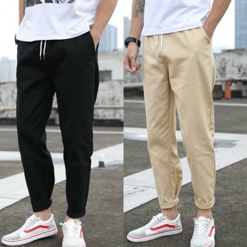 Quần Baggy Nam Nữ KAKI Ống Suông Basic Unisex Đen Và Be Tan - Bườm Store