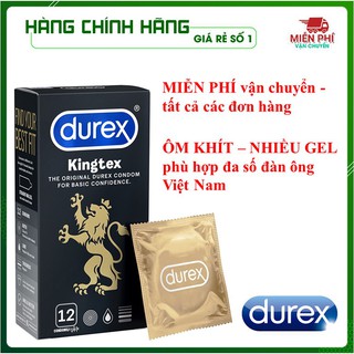 Bao cao su Durex Kingtex vừa vặn với kích thước đa số đàn ông người Việt (12 bao/1 hộp bcs)