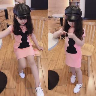 Váy thỏ đen kim sa bé gái