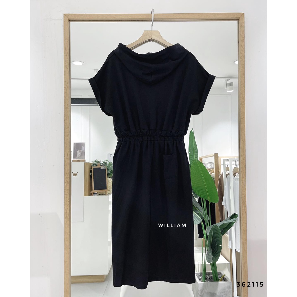 Đầm thun nón khoá kéo 6538