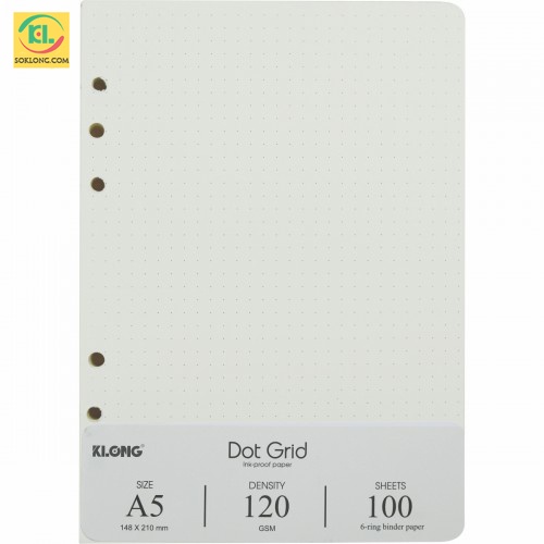 Ruột sổ còng A5 Dot Grid ruột chấm tròn tiện lợi - 100 tờ dày dặn KLong-MS997