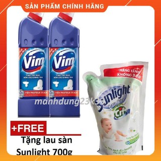 COMBO 2 Chai Vim tẩy Bồn cầu 900ML TẶNG Nước lau sàn 700g