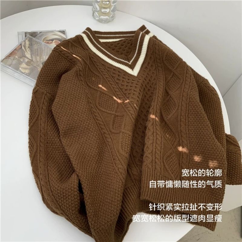 Áo len thừng cổ tim mã 3 màu