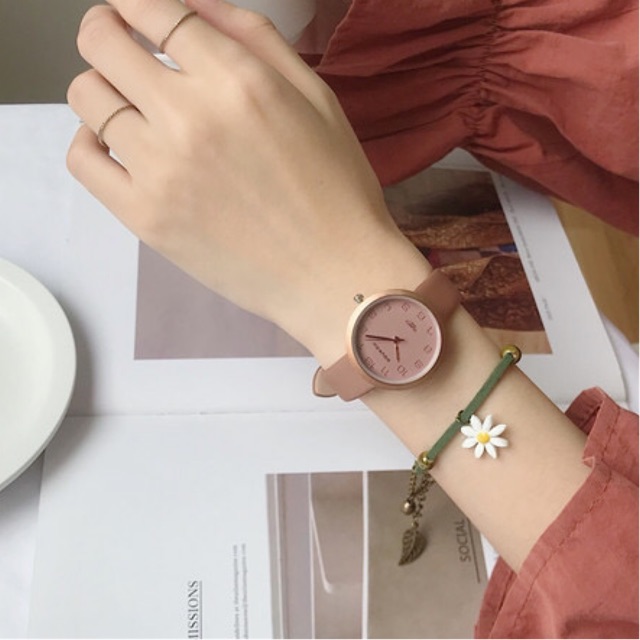 Đồng hồ nữ Doukou dây da cao cấp mặt số thời trang lịch lãm | BigBuy360 - bigbuy360.vn