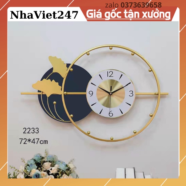 Đồng Hồ Treo Tường Trang Trí -Mã 2233-Kt 72x47cm-đồng hồ tranh đẹp,giá rẻ-quà tặng ý ngĩa-hàng nhập khẩu -bh 5 năm