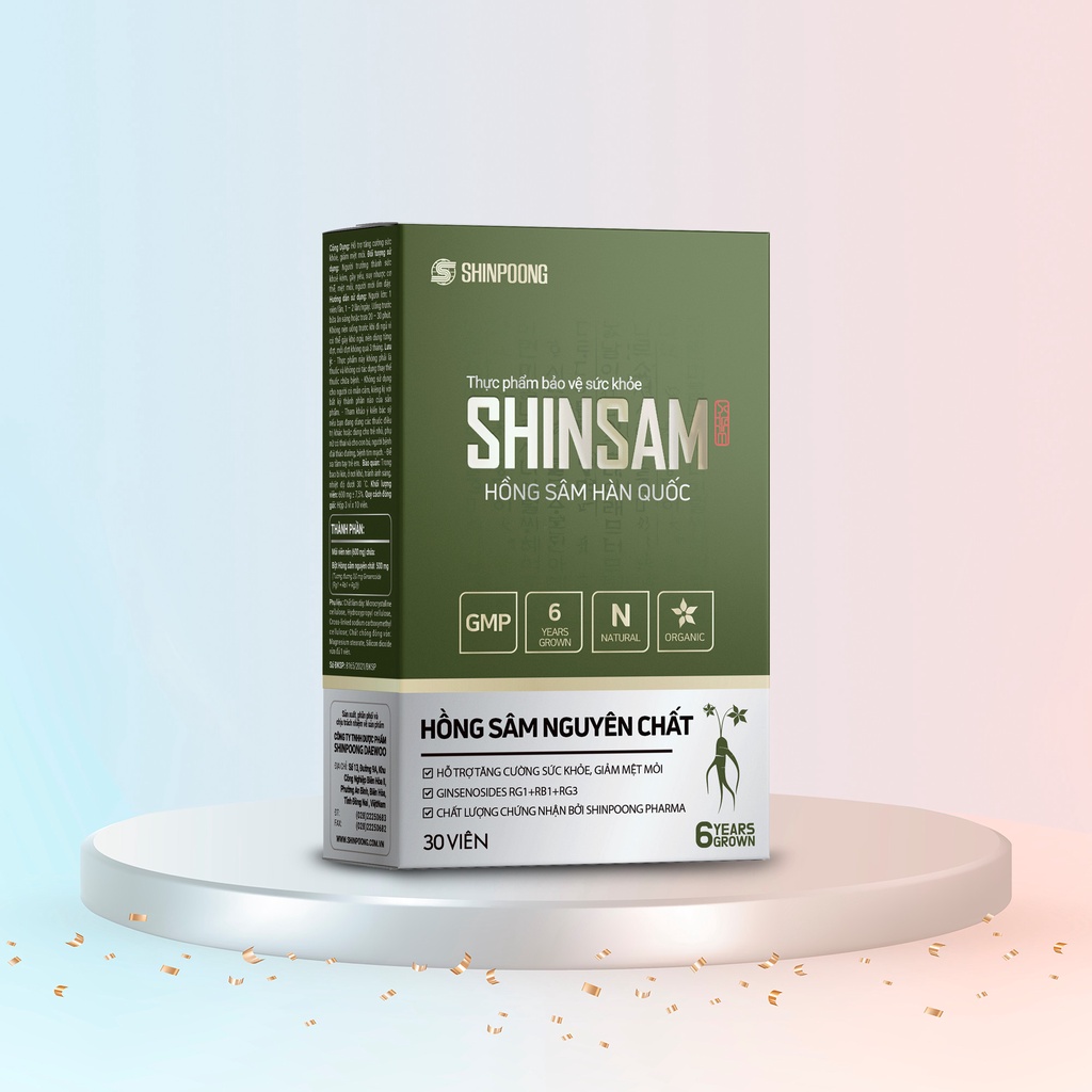 Viên Uống Hồng Sâm 6 Năm Tuổi SHINPOONG SHINSAM Korean Red Ginseng 30 Viên.