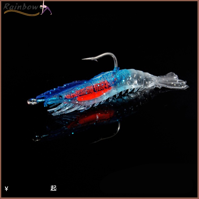 Mồi câu cá hình con tôm giả phát quang tiện lợi