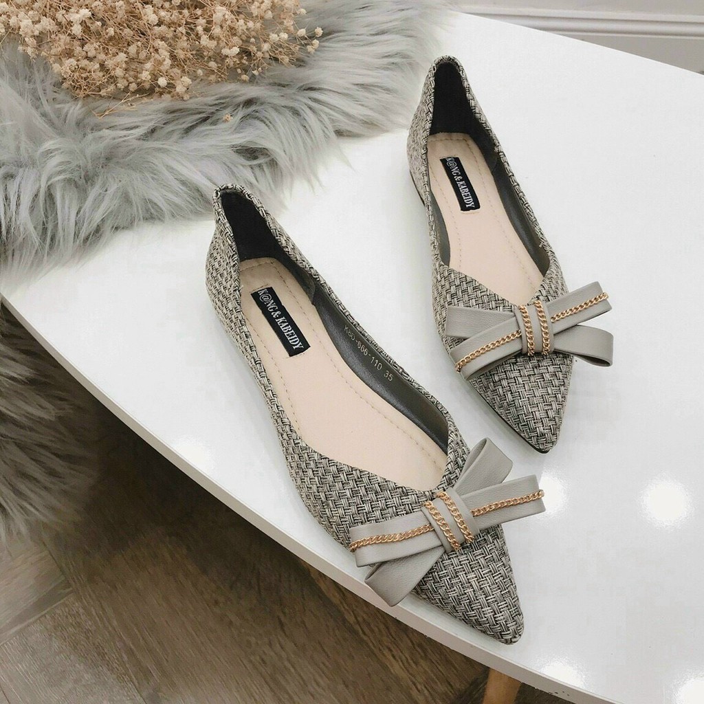 Giày bệt mũi nhọn chất vải dệt sợi to sang trọng - B298 | BigBuy360 - bigbuy360.vn