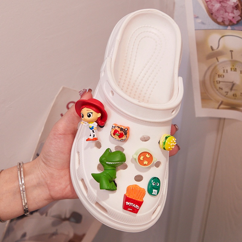 Bộ Phụ Kiện Nút Dép crocs jibbitz Hình Hoa Trang Trí Giày Dép Ba Chiều diy jibbitz
