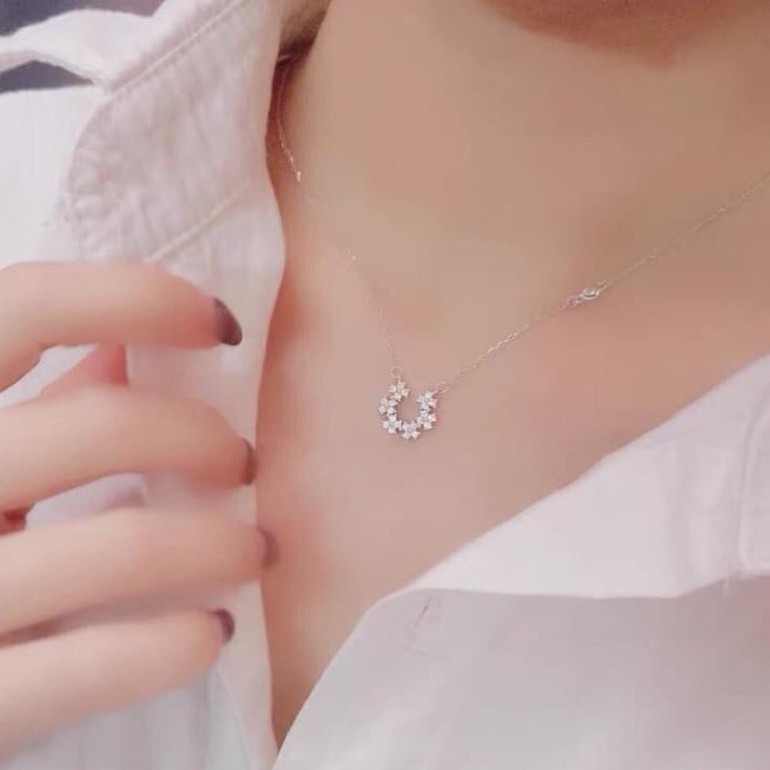 DÂY CHUYỀN LIỀN MẶT GẮN ĐÁ NHỎ XINH XẮN